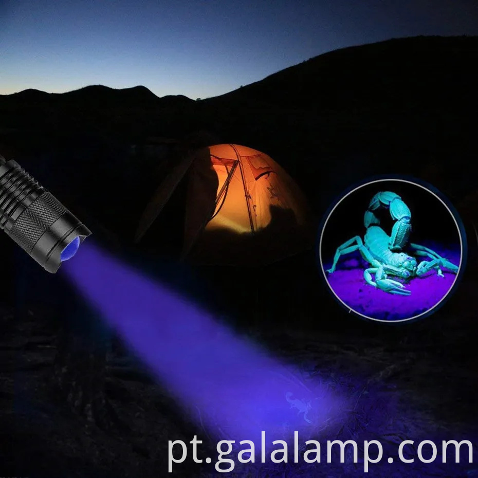 Detector de luz preta portátil de UV para escorpião e detecção de urina para animais de estimação